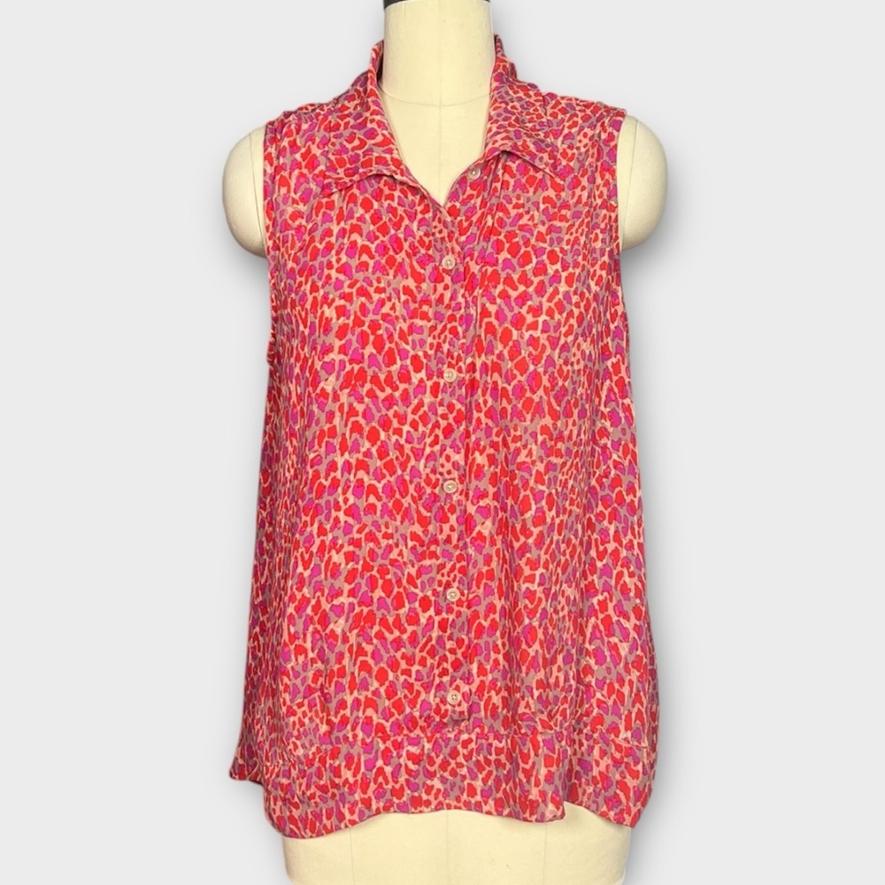 CAbi Heartbreaker Sleeveless Collared Top, sz L